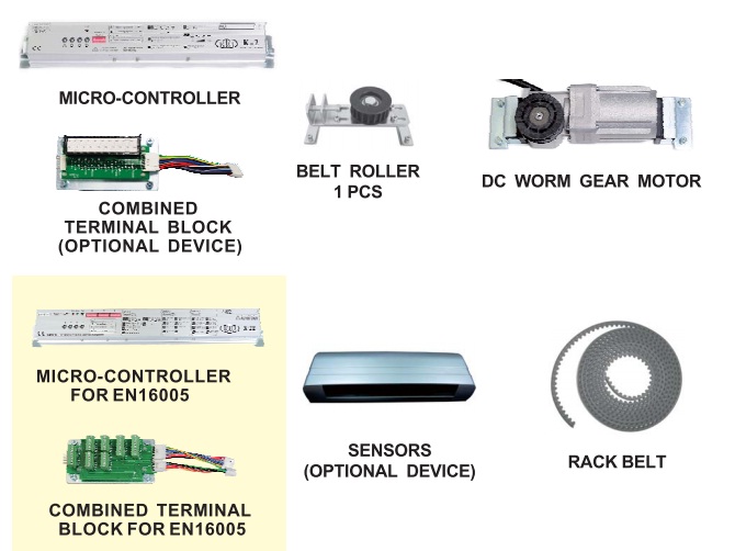 Bộ phụ kiện Cửa kính trượt tự động KTH-TH3